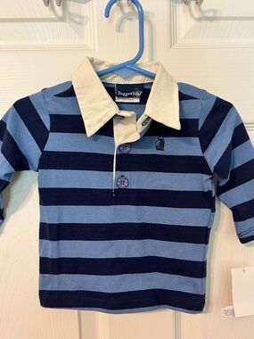 NWT! Infants Boys, Rugged Bear, Blue & Navy Striped Polo, 6-9 months